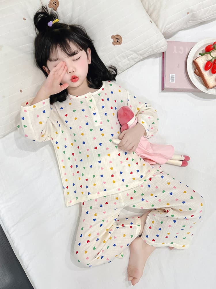 子どもパジャマ 子どもパジャマ ハートいっぱい おやすみパジャマ