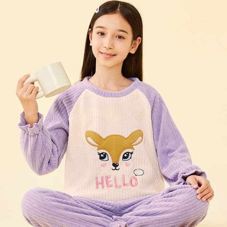 子どもパジャマ もこもこキャラクター上下セット