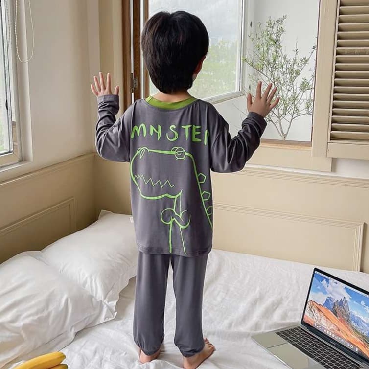 子どもパジャマ 恐竜モンスターキッズルームウェア