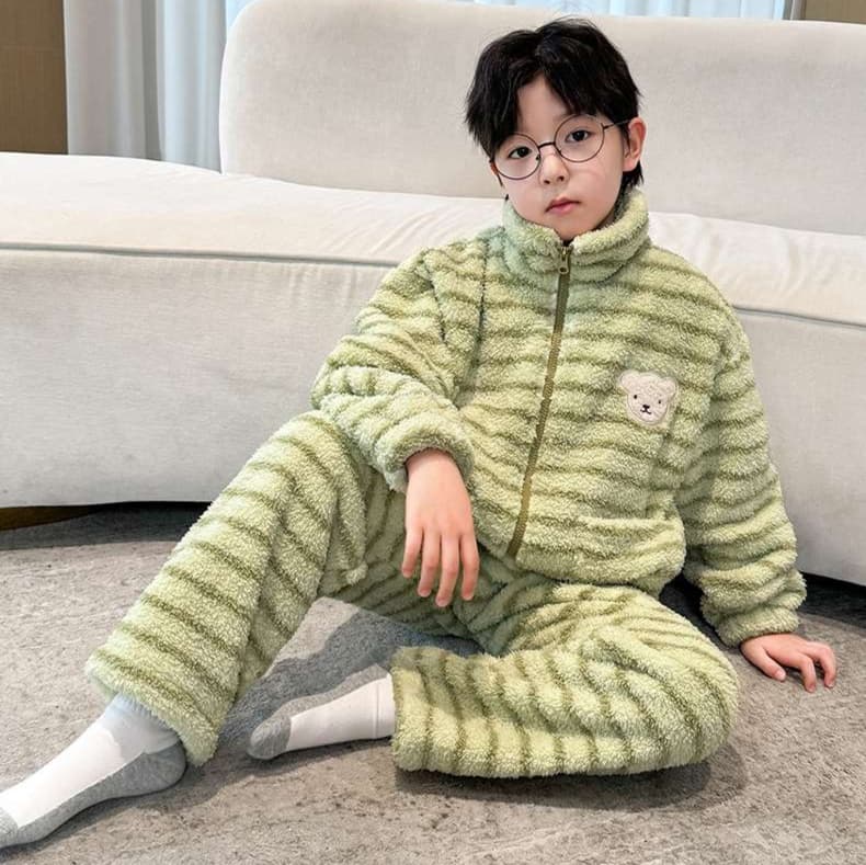 子どもパジャマ もこもこ くまさん パジャマ