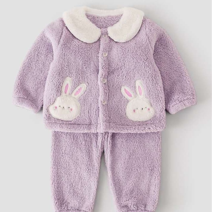 子どもパジャマ ふわもこウサギの子供用おやすみウェア