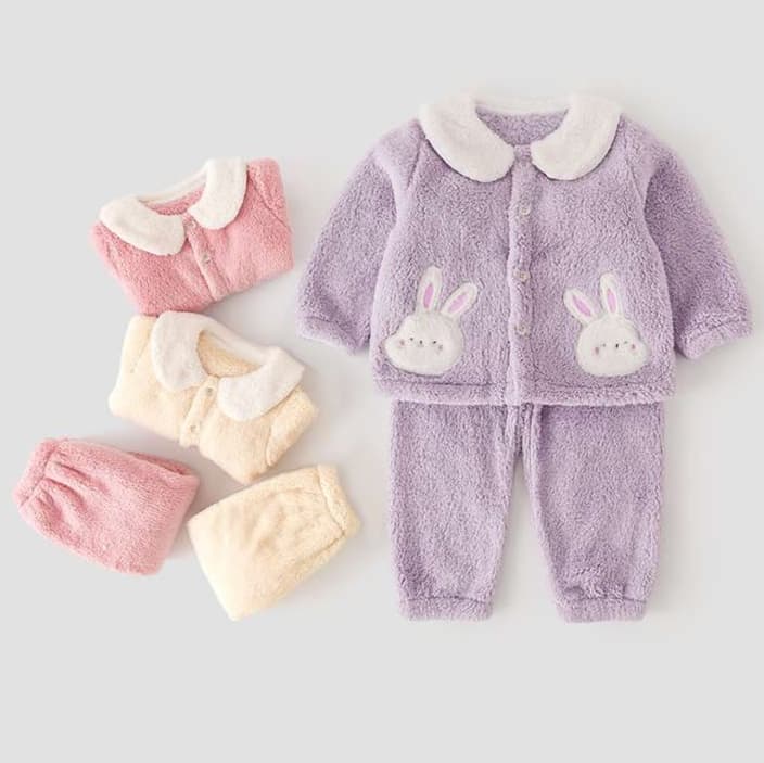 子どもパジャマ ふわもこウサギの子供用おやすみウェア
