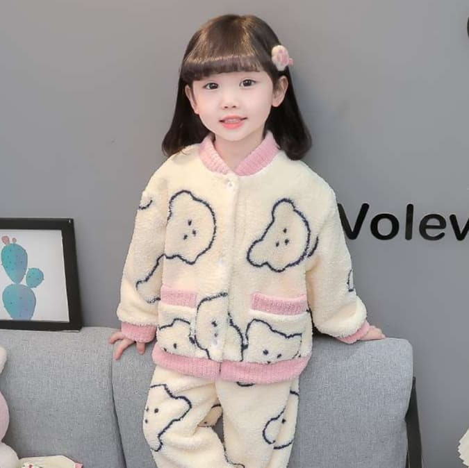 子どもパジャマ もこもこ動物柄 おやすみルームウェア