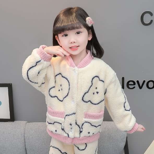子どもパジャマ もこもこ動物柄 おやすみルームウェア