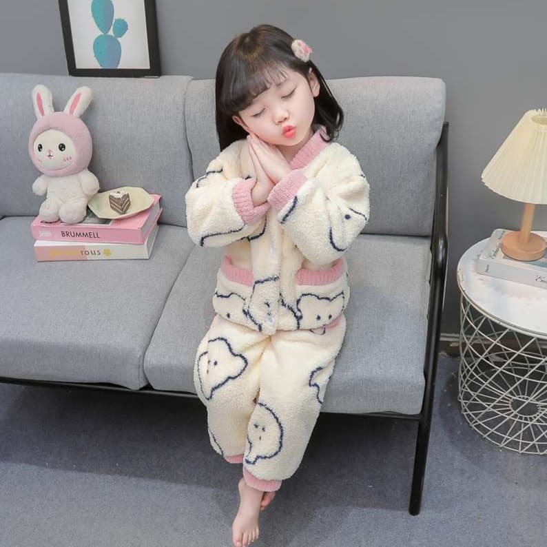 子どもパジャマ もこもこ動物柄 おやすみルームウェア