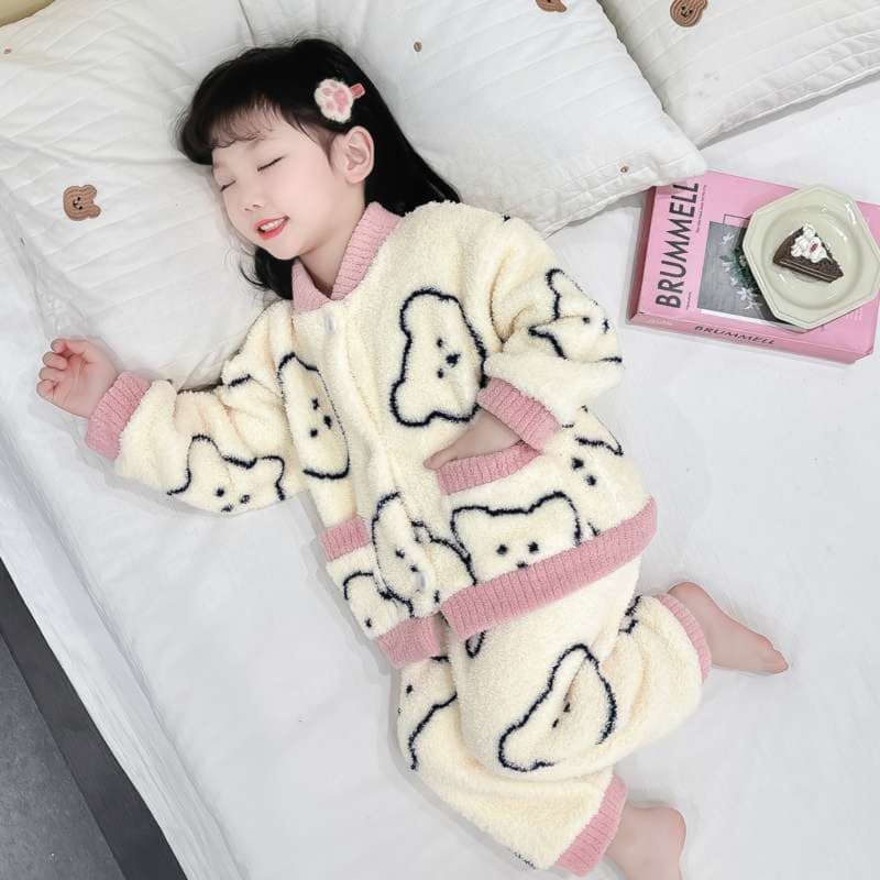 子どもパジャマ もこもこ動物柄 おやすみルームウェア