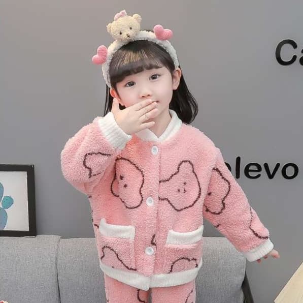 子どもパジャマ もこもこ動物柄 おやすみルームウェア