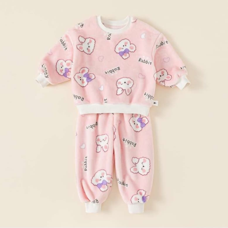 子どもパジャマ もこもこキッズルームウェア セットアップ