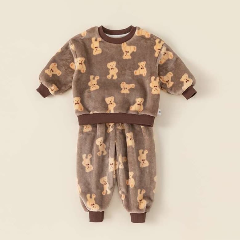 子どもパジャマ もこもこキッズルームウェア セットアップ