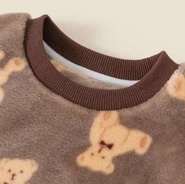 子どもパジャマ もこもこキッズルームウェア セットアップ