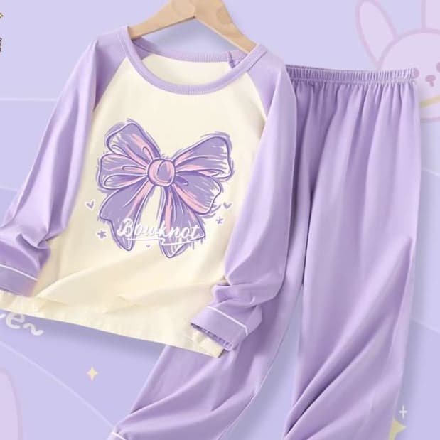 子どもパジャマ リボン柄おうち着ルームウェア