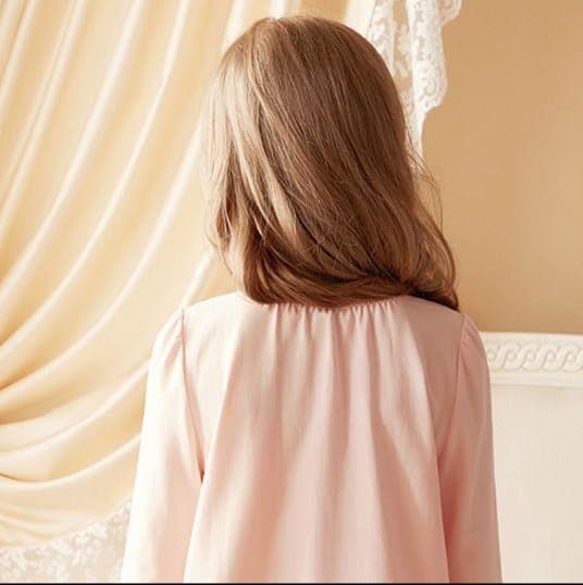 子どもパジャマ 姫系レース付きおやすみウェア