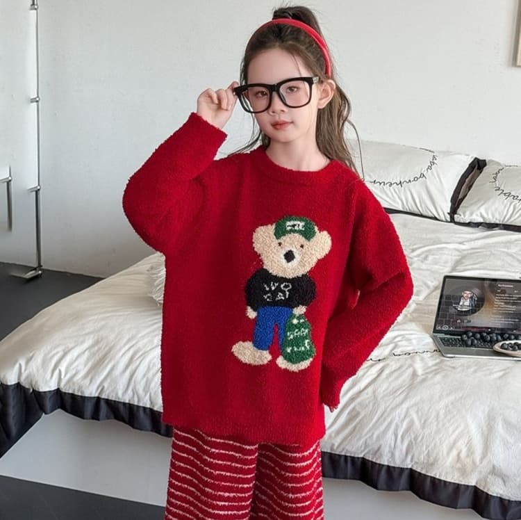子どもパジャマ もこもこクマちゃんあったかパジャマ