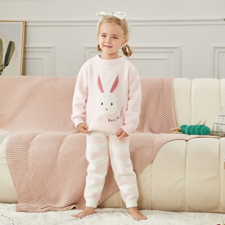 子どもパジャマ うさぎさんもこもこルームウェア
