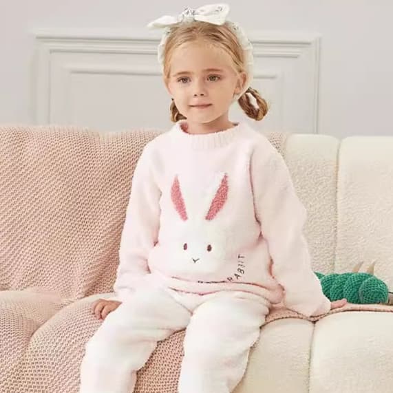 子どもパジャマ うさぎさんもこもこルームウェア