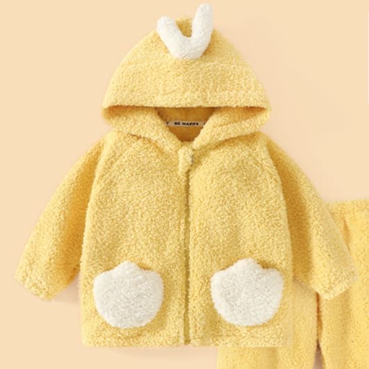 子どもパジャマ ふわふわ雲もこ フードつきパジャマ 上下セット