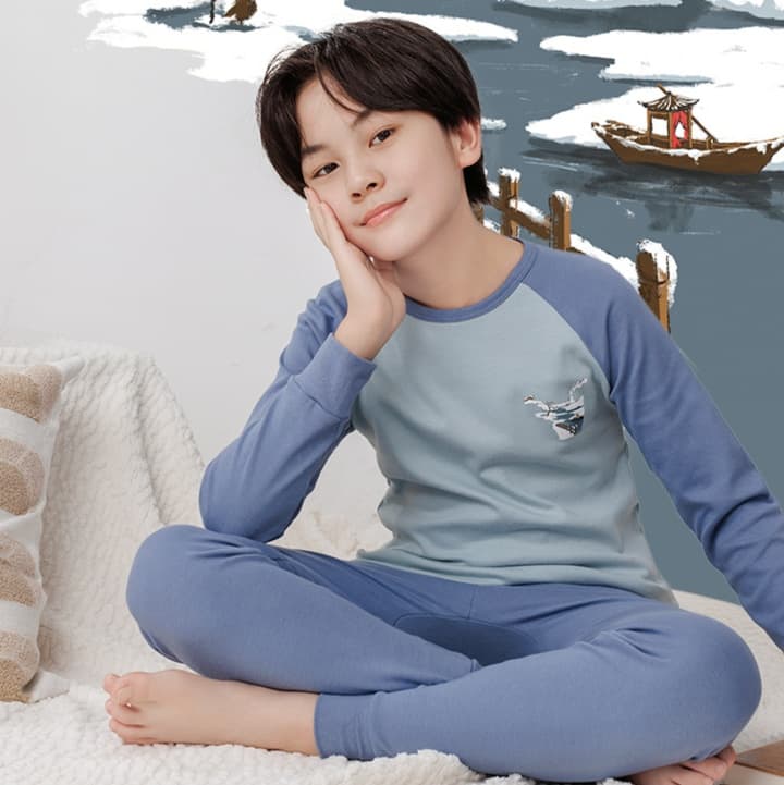 子どもパジャマ 水墨画風オリジナル長袖パジャマ