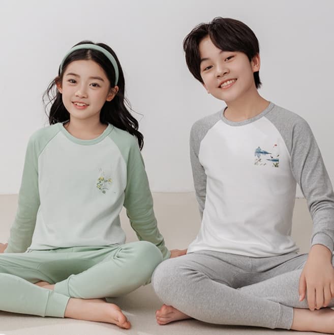 子どもパジャマ 水墨画風オリジナル長袖パジャマ