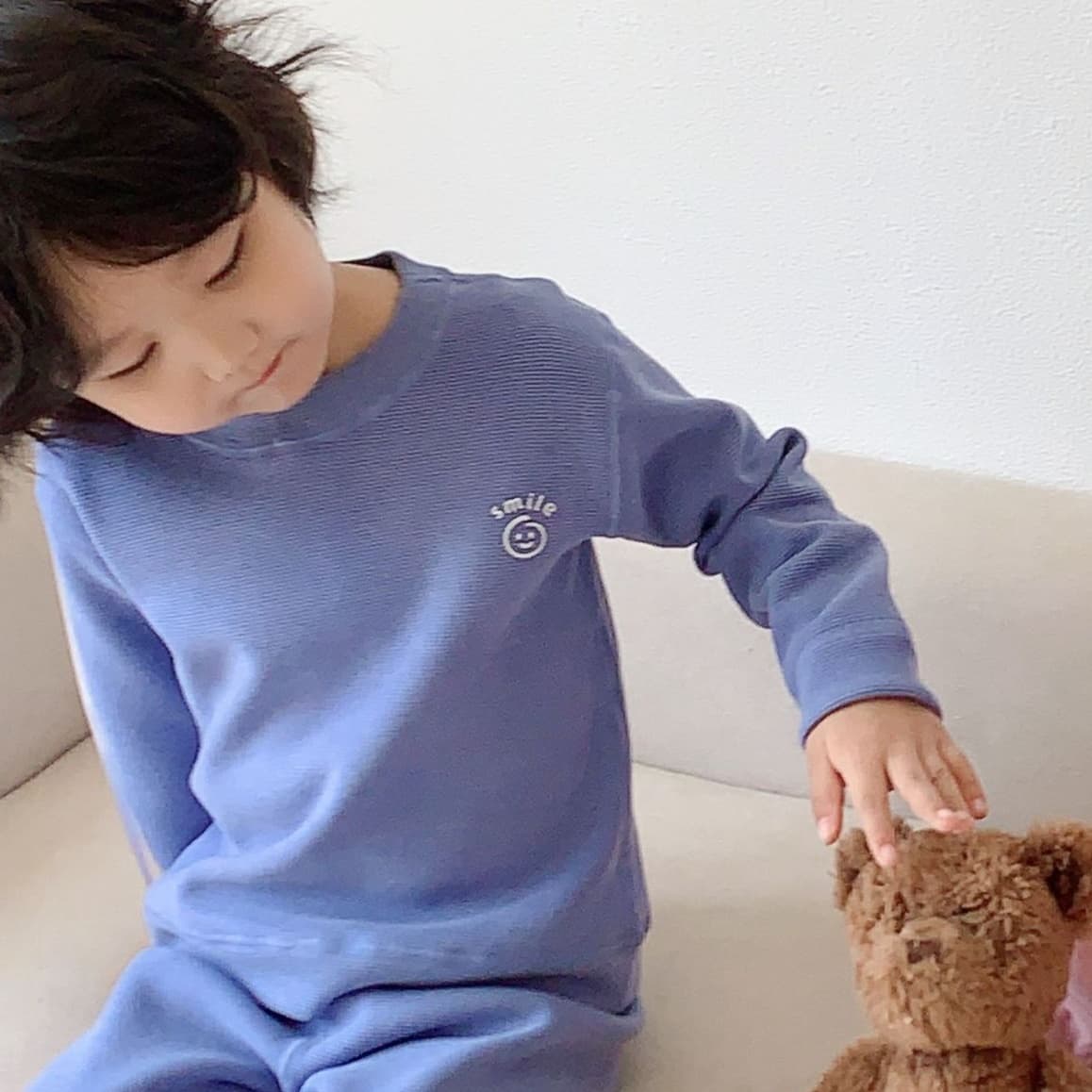子どもパジャマ もこもこ着心地 上下セット