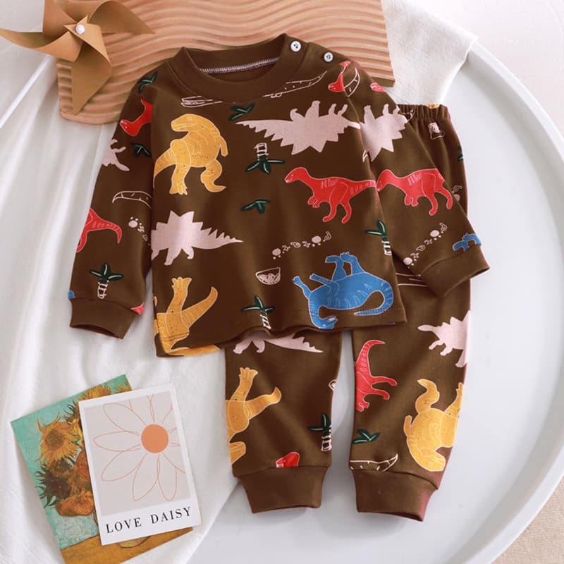 子どもパジャマ 恐竜モチーフ キッズおやすみウェア