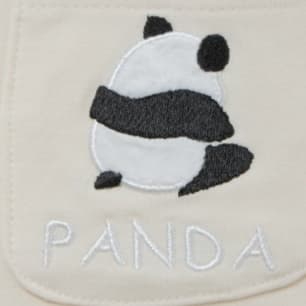 子どもパジャマ パンダ刺繍入り長袖上下セット パジャマ