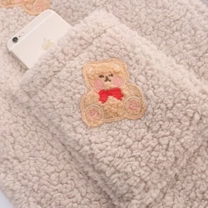 子どもパジャマ もこもこくまさんあったかパジャマ上下セット