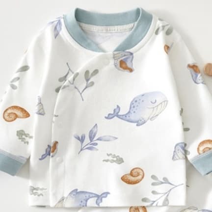 子どもパジャマ クジラとうずまき柄の優しいおやすみパジャマ