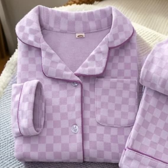 子どもパジャマ チェック柄パジャマ 上下セット