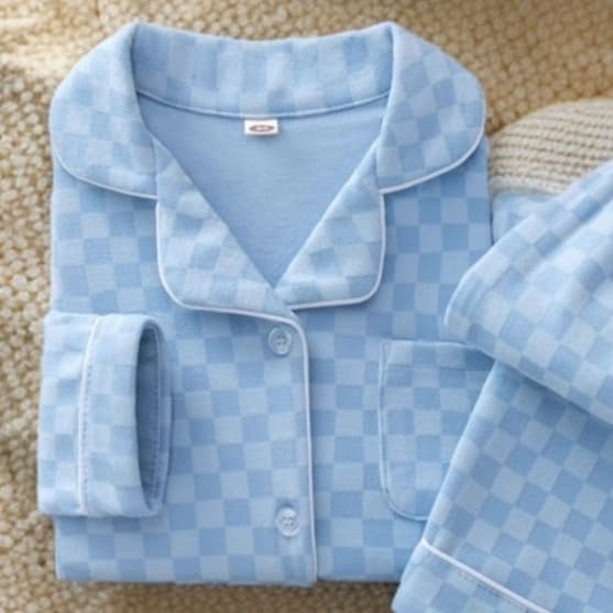 子どもパジャマ チェック柄パジャマ 上下セット