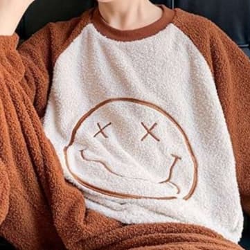 子どもパジャマ もこもこ にっこり おやすみ上下セット