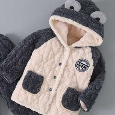 子どもパジャマ もこもこクマ耳あったかルームウェア