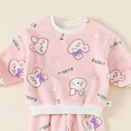 子どもパジャマ もこもこキッズルームウェア セットアップ