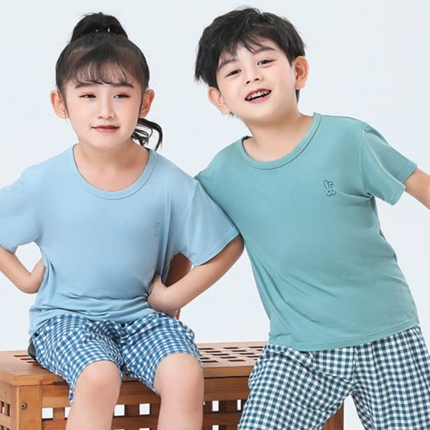 子どもパジャマ ふんわりギンガムルームウェアセット