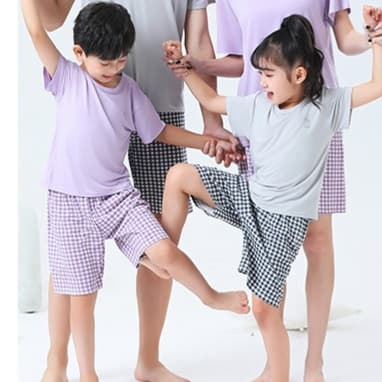 子どもパジャマ ふんわりギンガムルームウェアセット