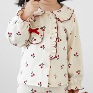 子どもパジャマ 愛らしいフルーツ柄のおやすみウェア