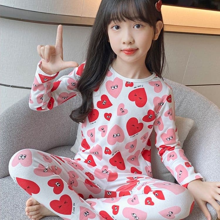 子どもパジャマ 子どもパジャマ 表情豊かなハートパジャマ