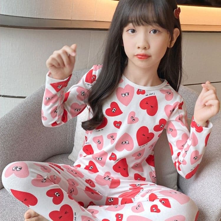 子どもパジャマ 子どもパジャマ 表情豊かなハートパジャマ