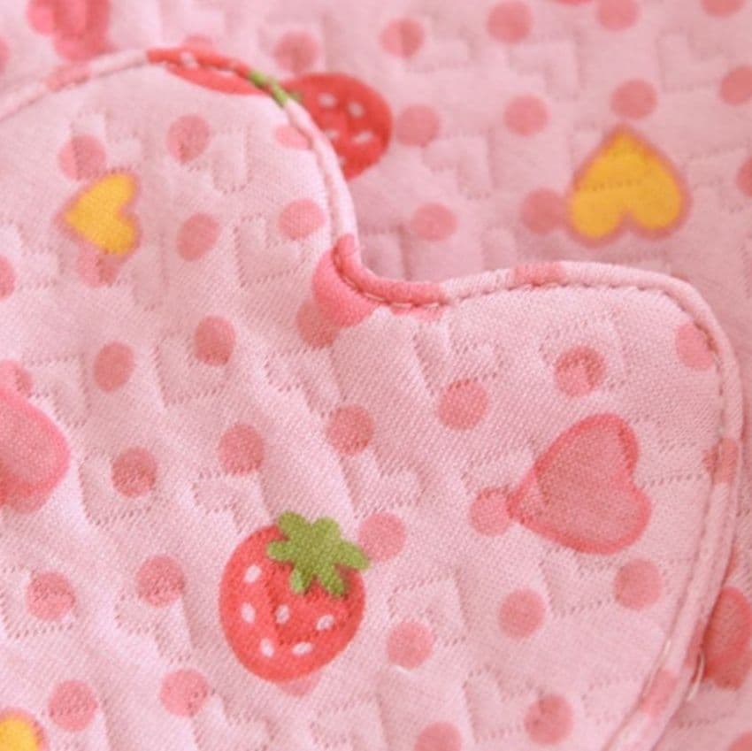 子どもパジャマ 子どもパジャマ いちごハート丸襟パジャマ