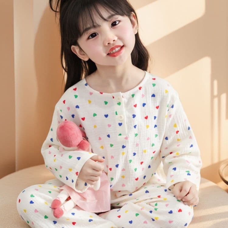 子どもパジャマ 子どもパジャマ ハートいっぱい おやすみパジャマ