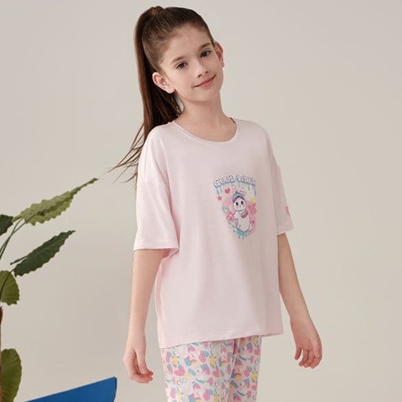 子どもパジャマ 子どもパジャマ うさぎキャラクター七分丈パジャマ
