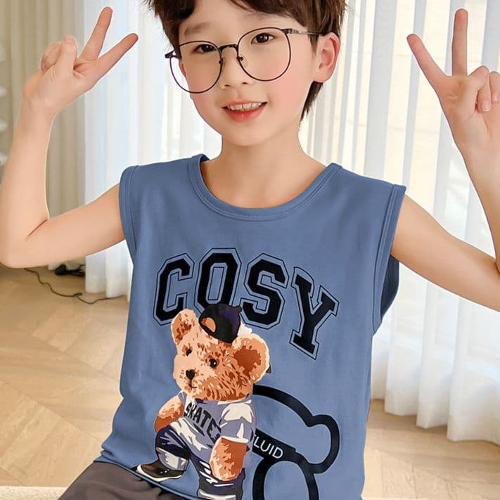子どもパジャマ 子どもパジャマ くまさんノースリーブパジャマセット