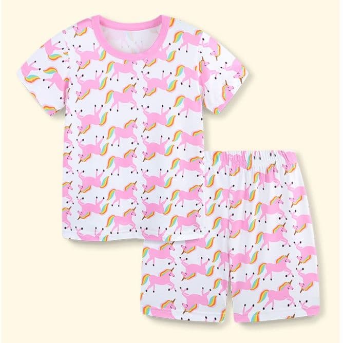 子どもパジャマ 子どもパジャマ 夢見る一角獣半袖パジャマセット