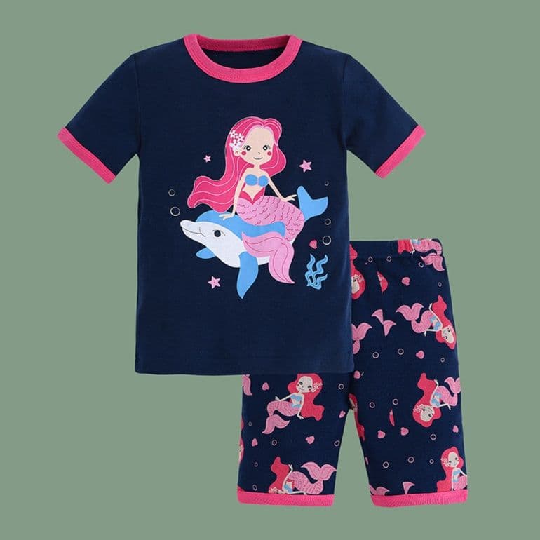 子どもパジャマ 子どもパジャマ ファンタジー人魚姫 半袖パジャマセット