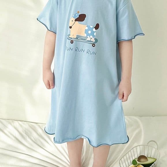 子どもパジャマ 子どもパジャマ スケボーわんちゃん半袖パジャマ