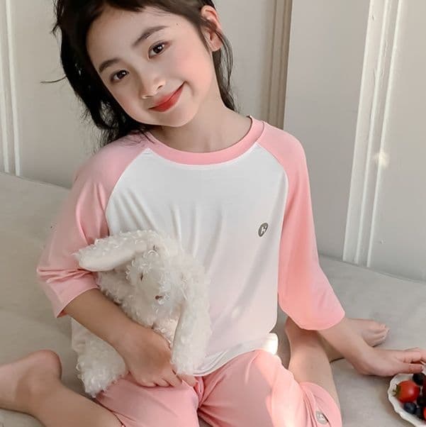 子どもパジャマ 子どもパジャマ おやすみラグラン七分丈パジャマ