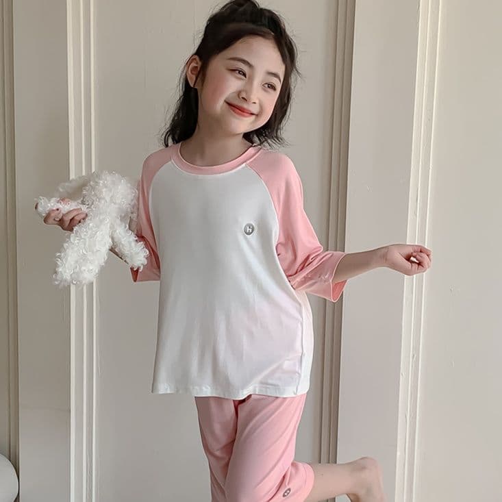 子どもパジャマ 子どもパジャマ おやすみラグラン七分丈パジャマ