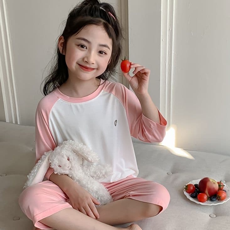 子どもパジャマ 子どもパジャマ おやすみラグラン七分丈パジャマ