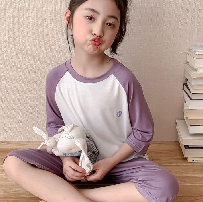 子どもパジャマ 子どもパジャマ おやすみラグラン七分丈パジャマ