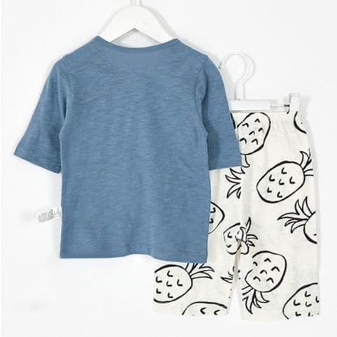子どもパジャマ 子どもパジャマ 人魚と動物の七分袖柄ルームウェア