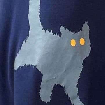 子どもパジャマ ねこシルエット ふわもこ おやすみセット